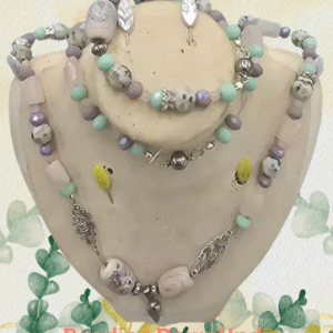 Icy Scoops Jewellery Collection – Rose Quartz and Kiwi Jasper