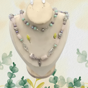 Icy Scoops Jewellery Collection – Rose Quartz and Kiwi Jasper